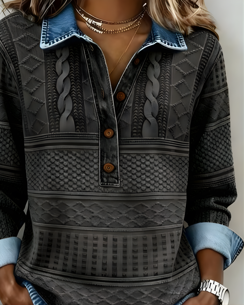 Rowan™ Collared Sweatshirt with Half-Button Closure