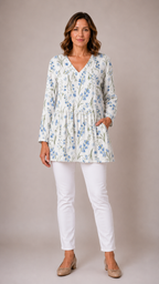 Lenora | V-Neck Long Blouse