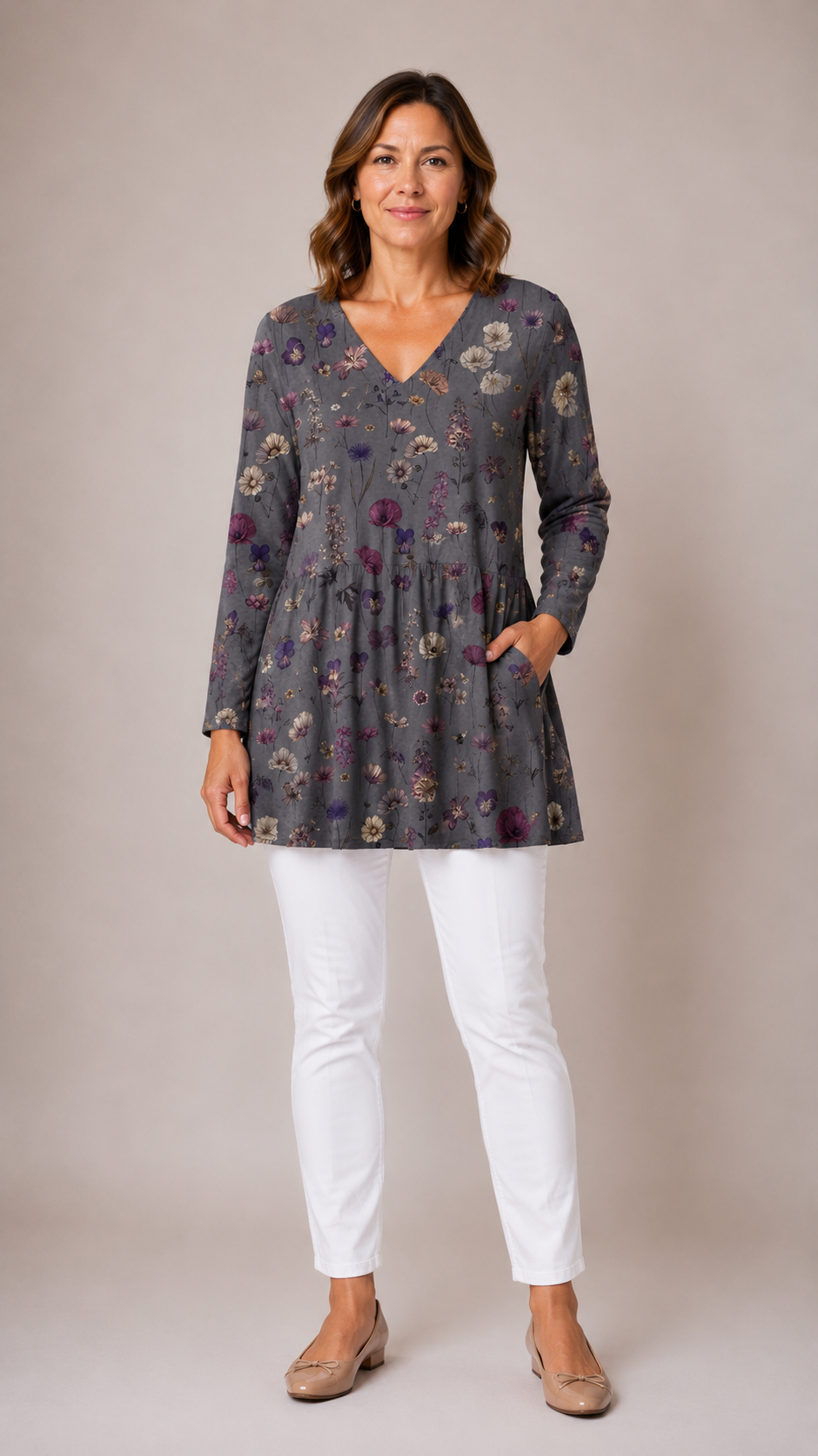 Addison | V-Neck Long Blouse