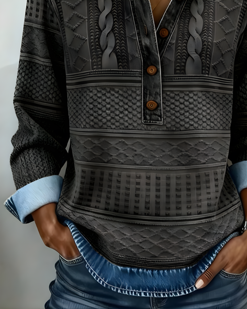 Rowan™ Collared Sweatshirt with Half-Button Closure