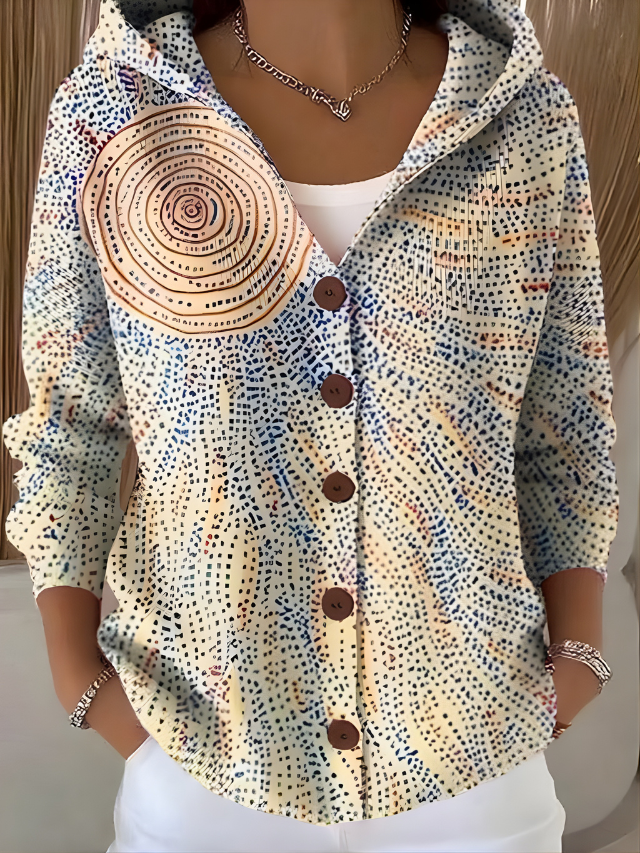 Gillian™ Cozy Long Cardigan with Artistic Design