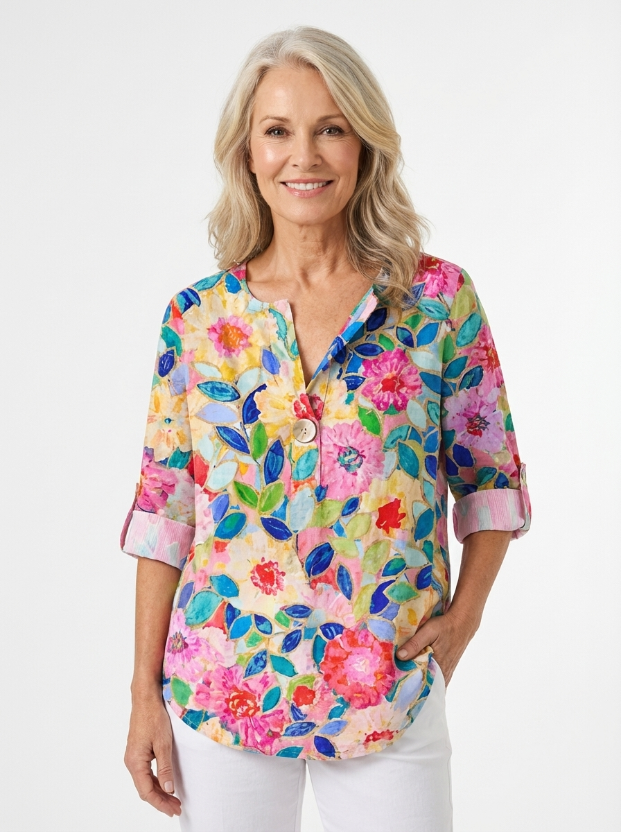 Aaliyah™ Elegant Floral Pattern Blouse