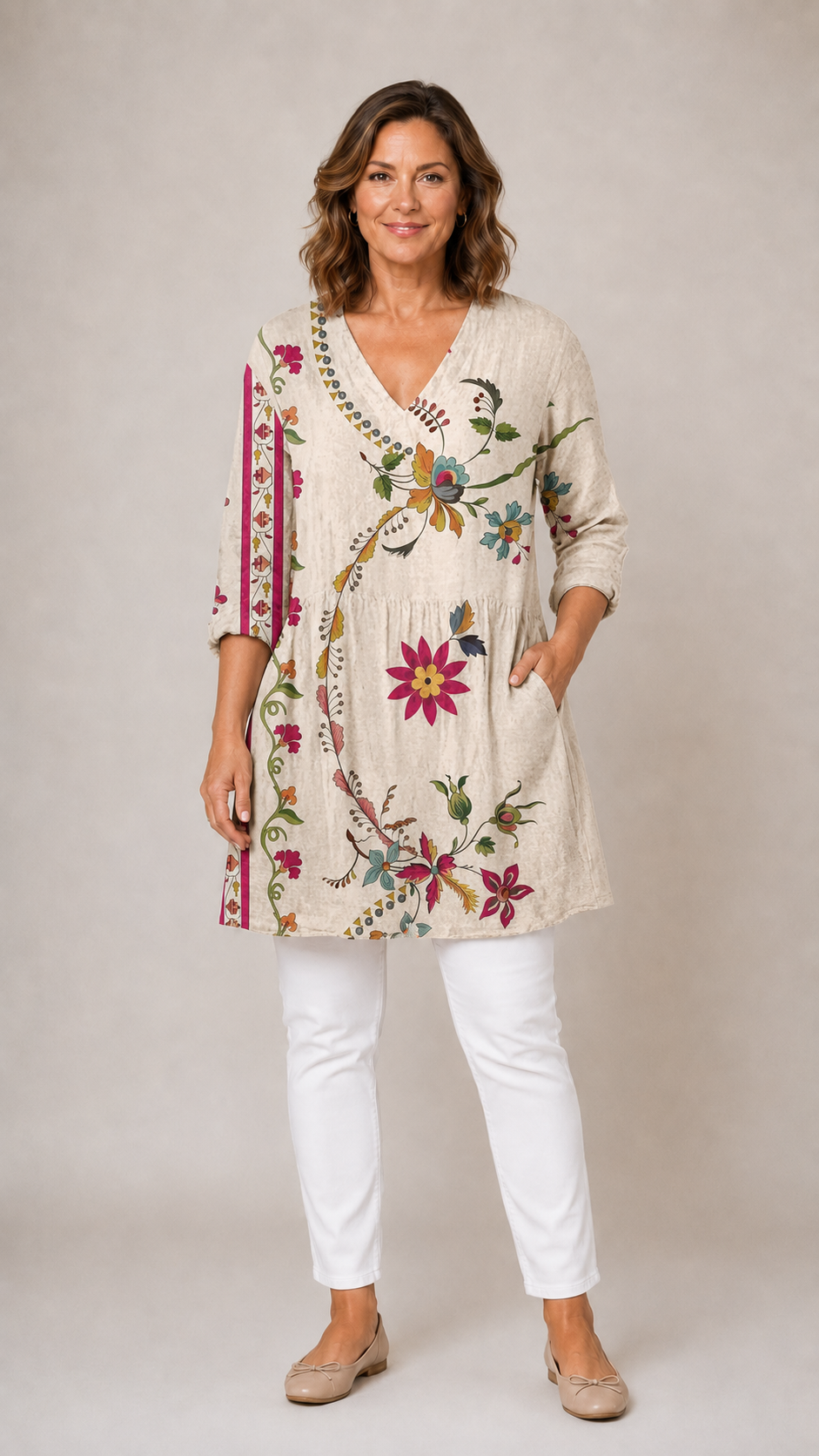 Lottie | V-Neck Long Blouse