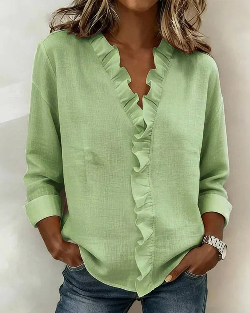 Lottie™ V-Neck Ruffle Blouse