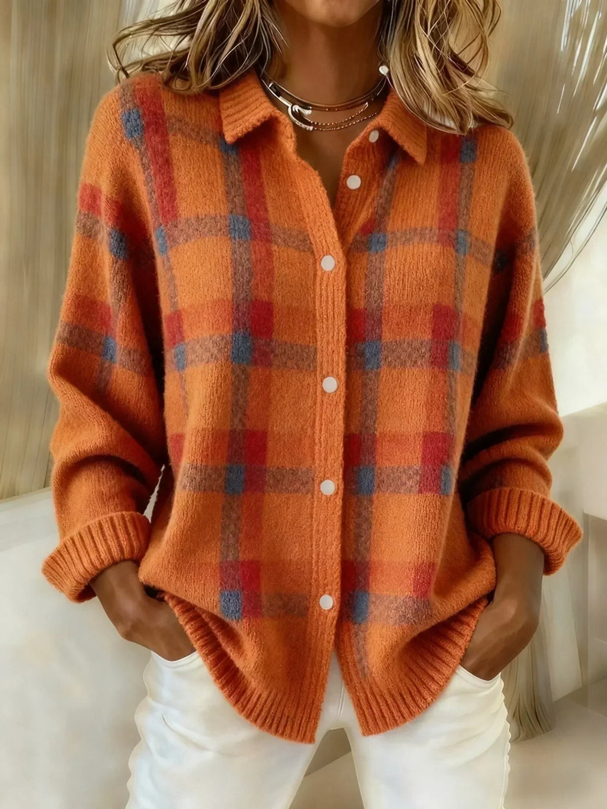 Salome™ Ultra-Soft Plaid Button-Up Shirt