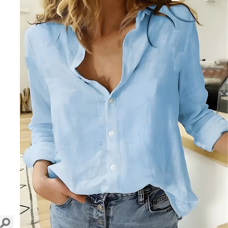 Leah™ Long Sleeve Cotton Blouse