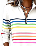 Raina™ Striped Zip-Up Hoodie