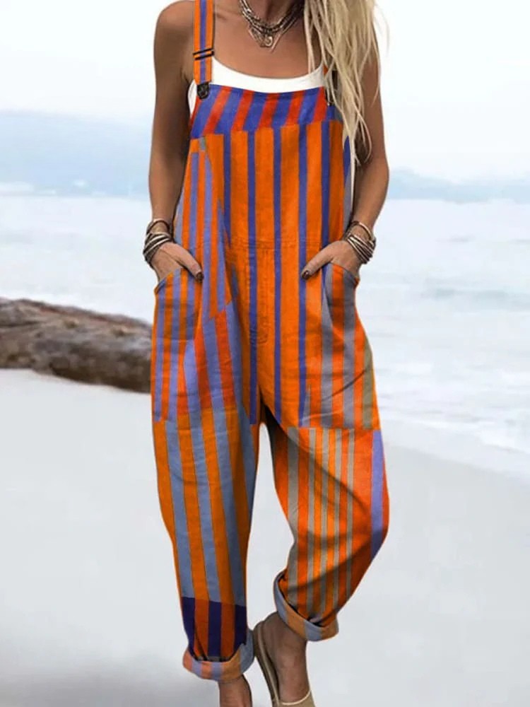Sunset Stride Wide-Leg Jumpsuit with Adjustable Straps