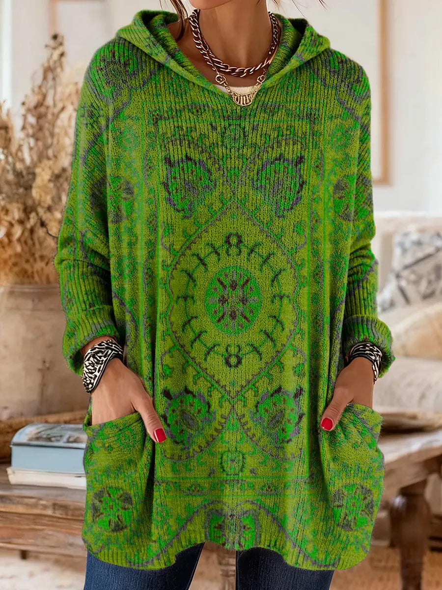 Alice™ Vintage-Inspired Ethnic Print Hooded Tunic