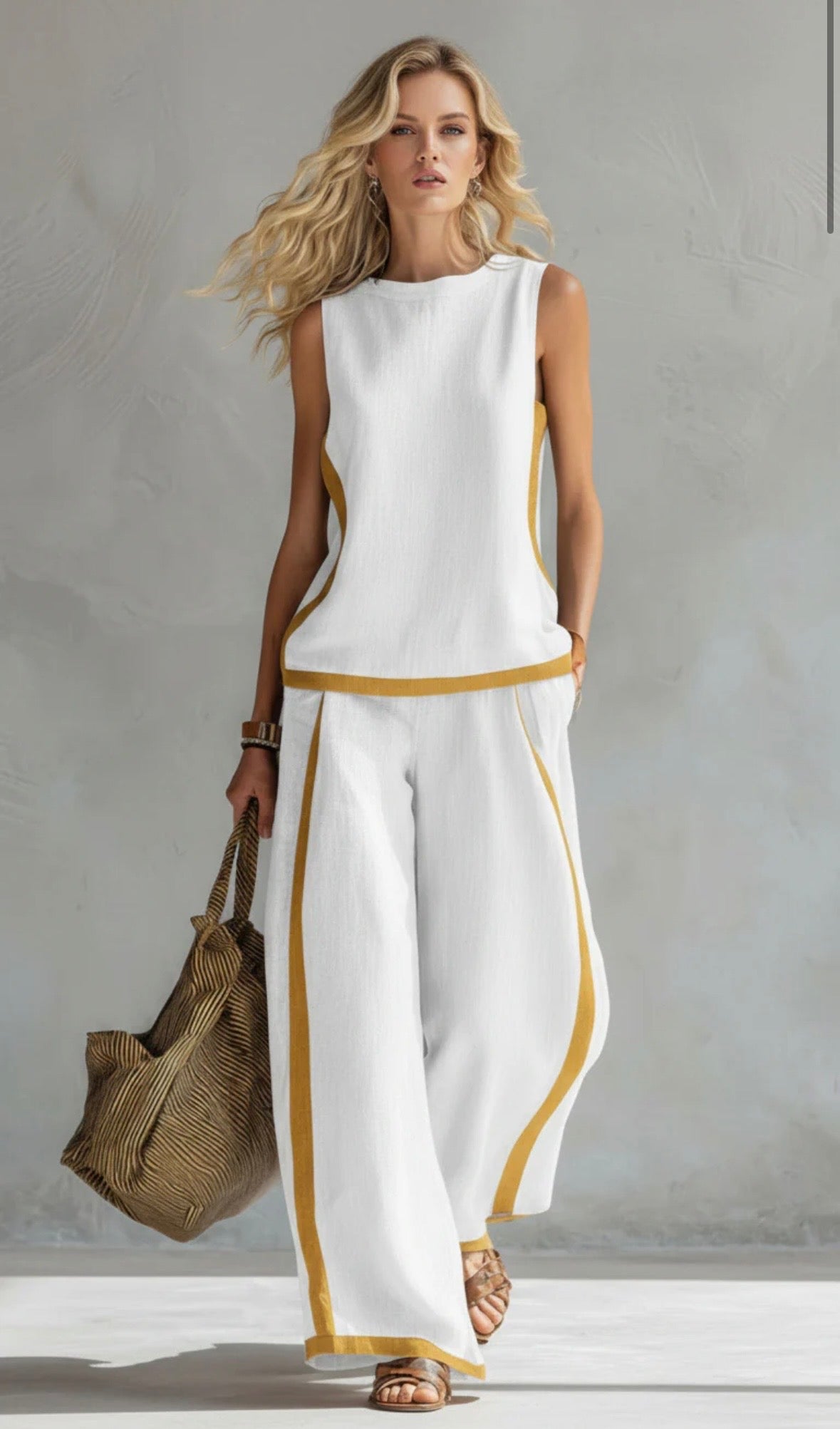 Leslie™ Elegant Linen Two-Piece Set