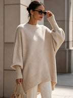 Marise Draped Sweater with Elegant Flowing Design