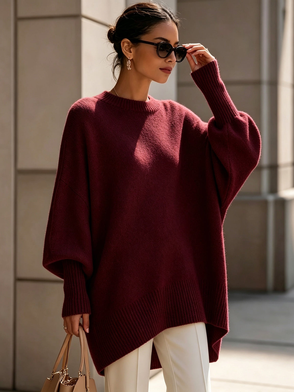 Marise Draped Sweater with Elegant Flowing Design