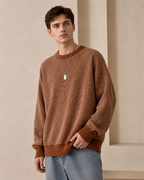 Collin Crew Neck Sweater with Ribbed Cuffs and Hem