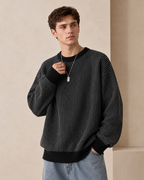 Collin Crew Neck Sweater with Ribbed Cuffs and Hem