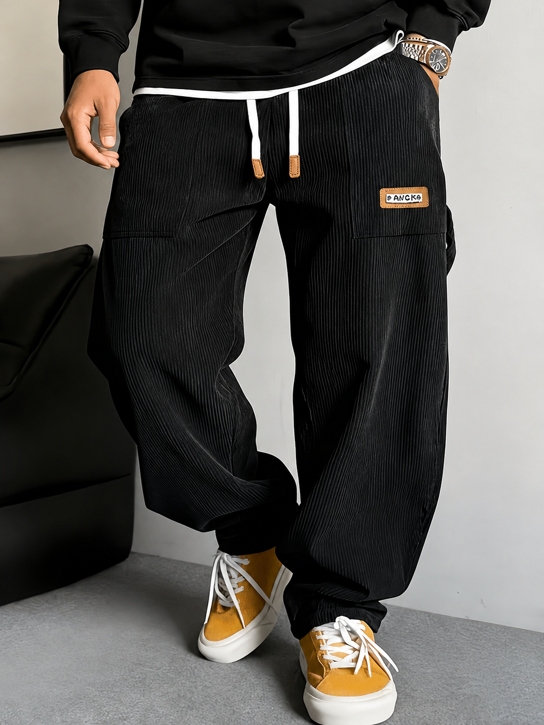 Gale Corduroy Wide-Leg Pants