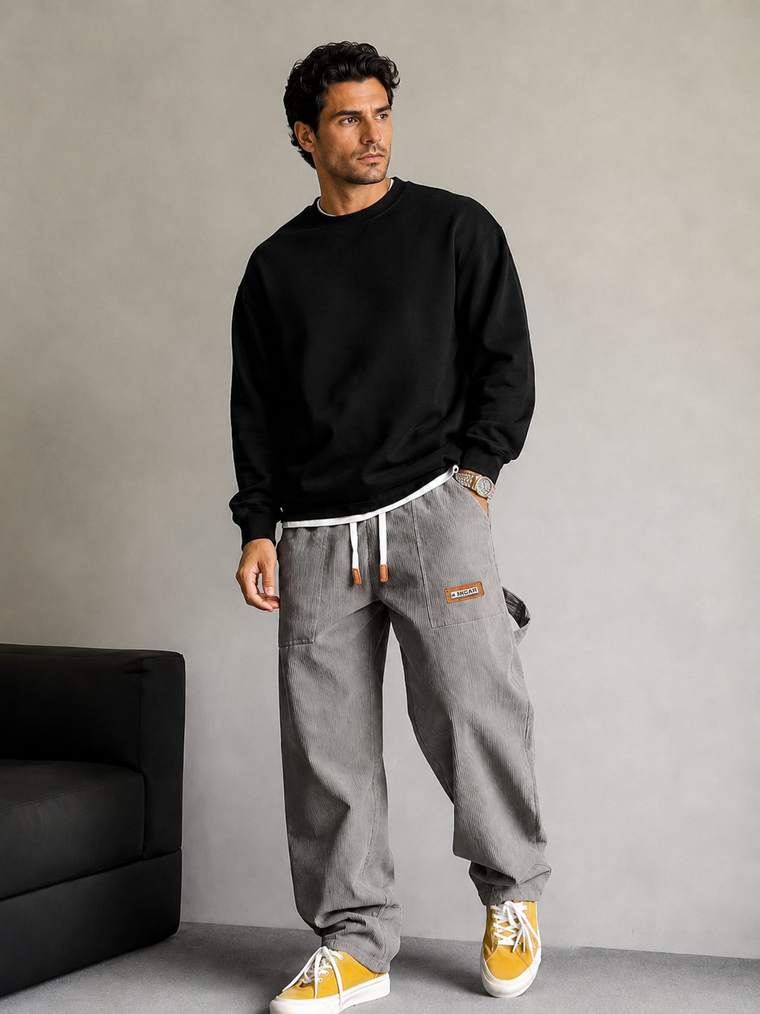 Gale Corduroy Wide-Leg Pants