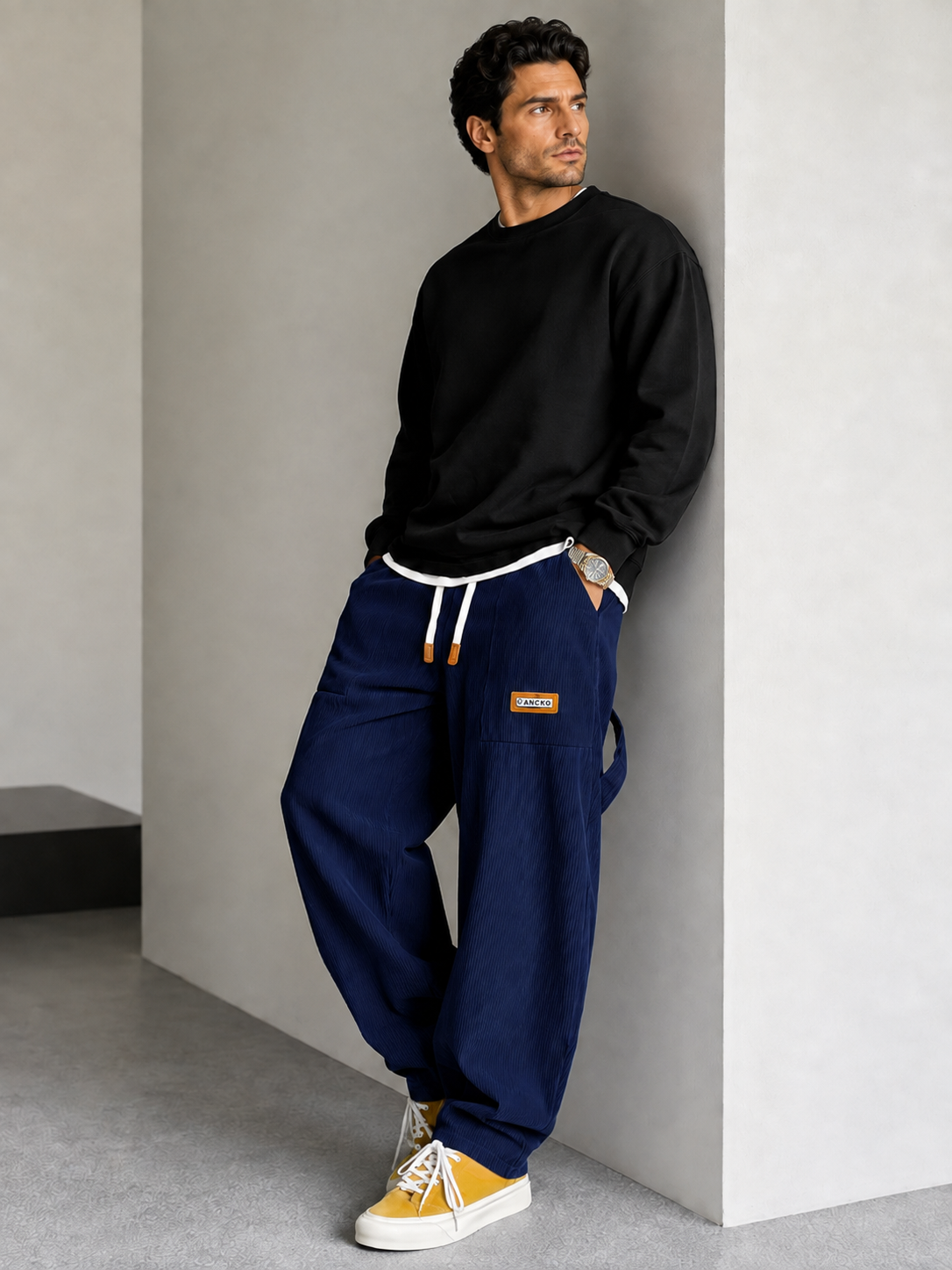 Gale Corduroy Wide-Leg Pants