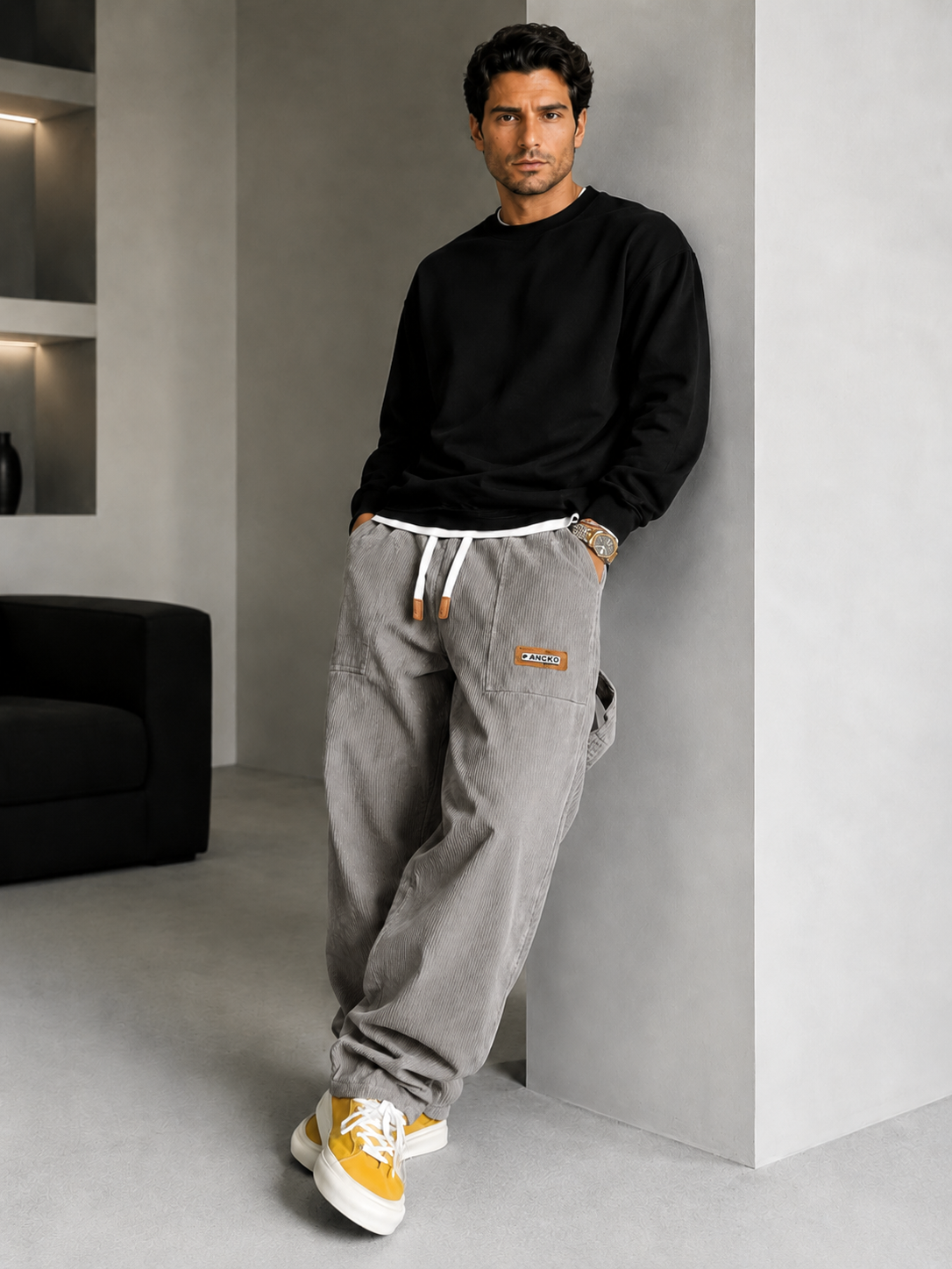 Gale Corduroy Wide-Leg Pants