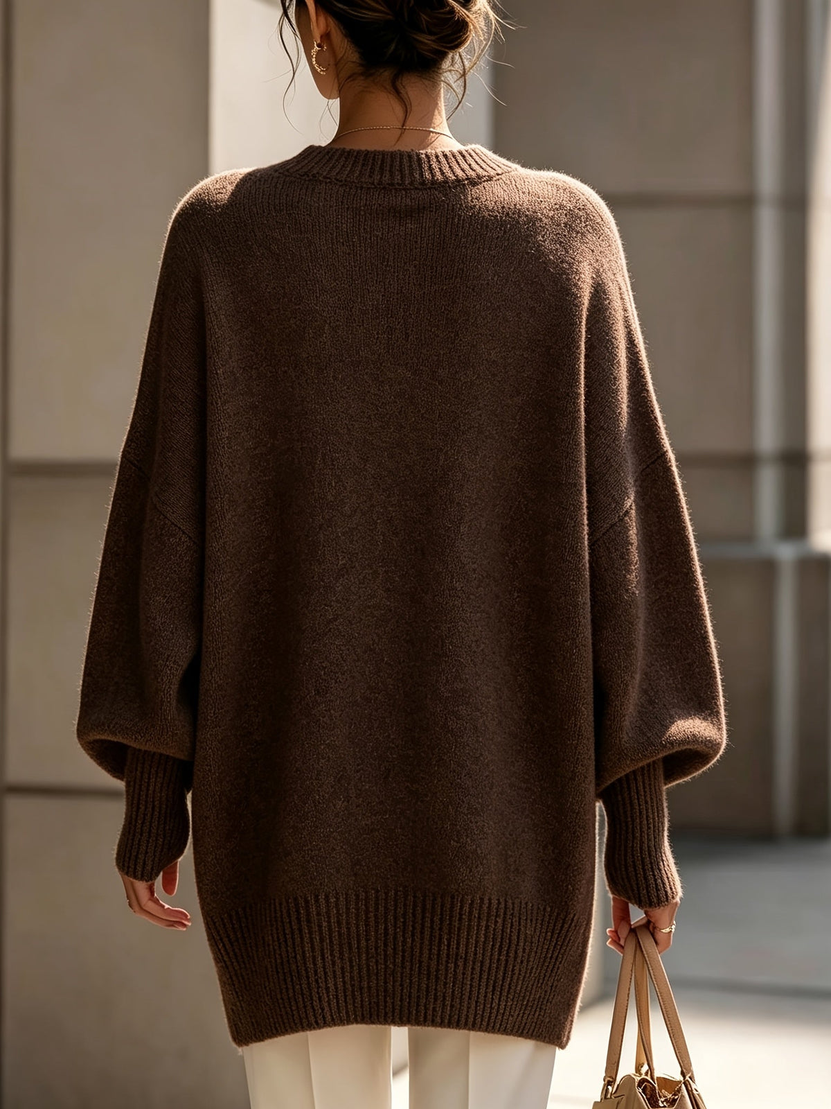 Marise Draped Sweater with Elegant Flowing Design
