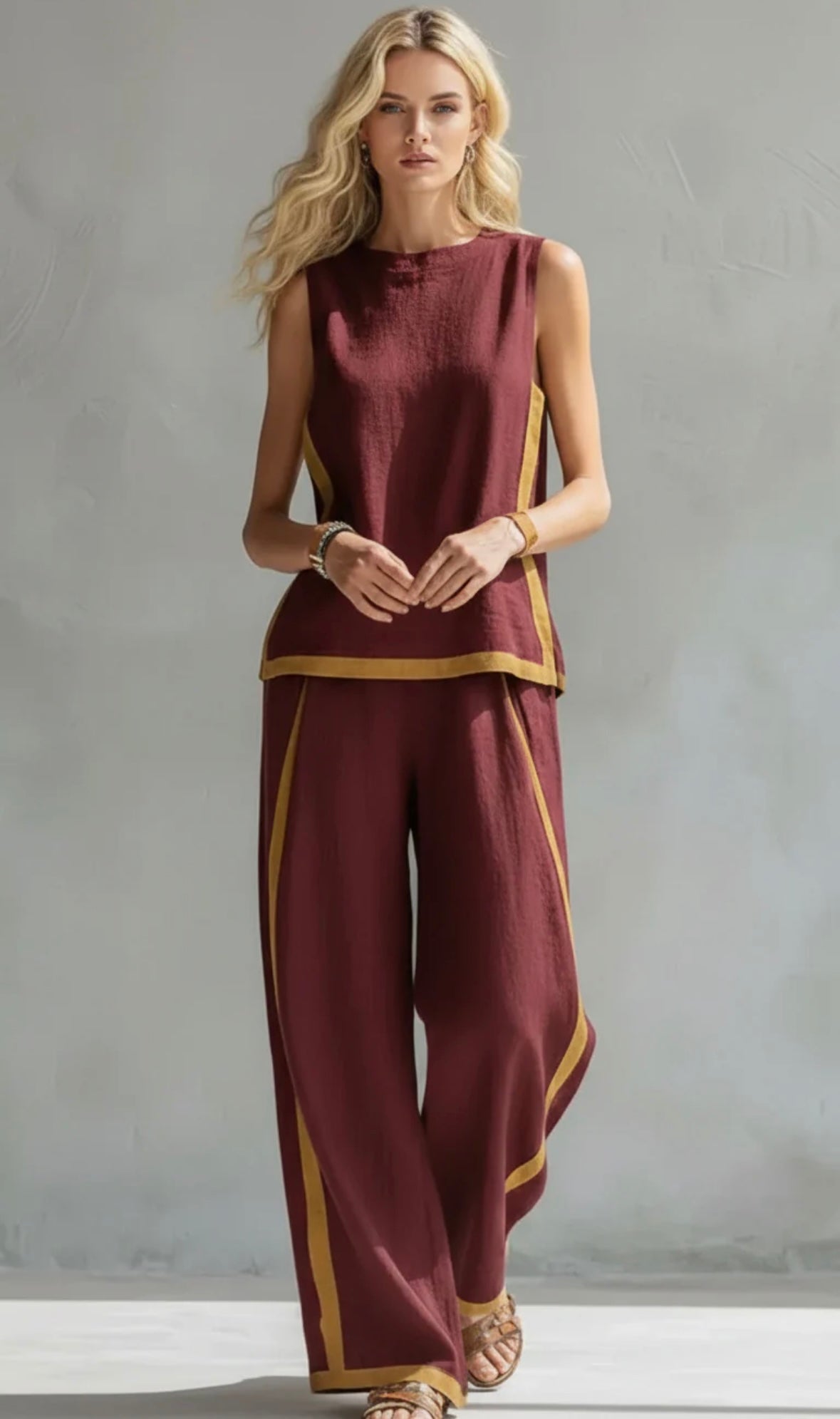 Leslie™ Elegant Linen Two-Piece Set