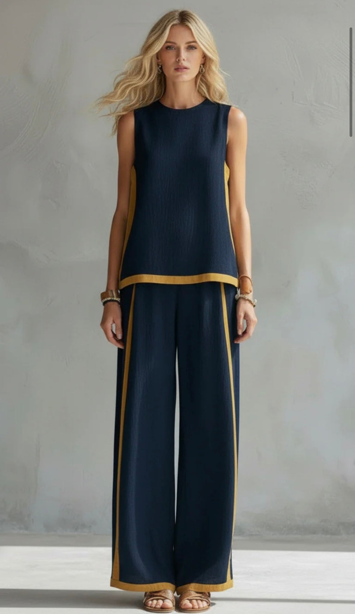 Leslie™ Elegant Linen Two-Piece Set