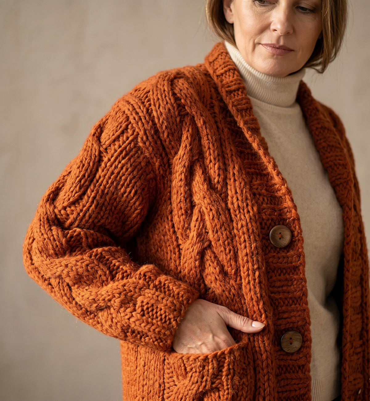 Alessia™ Chic Cable Knit Overcoat