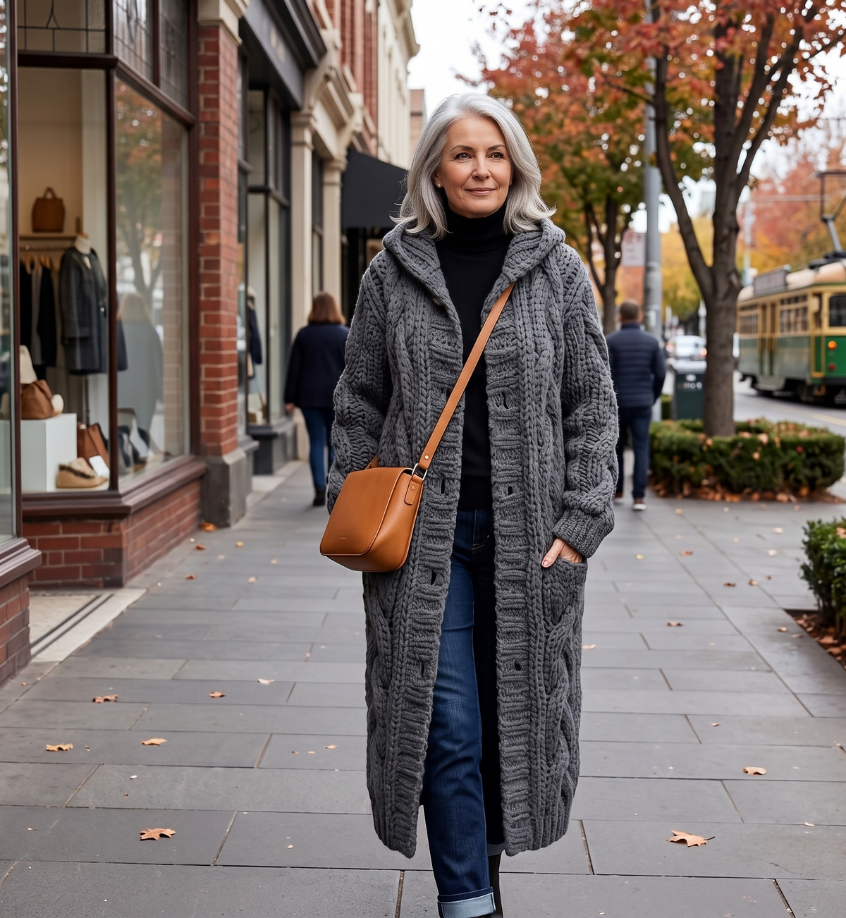 Alessia™ Chic Cable Knit Overcoat