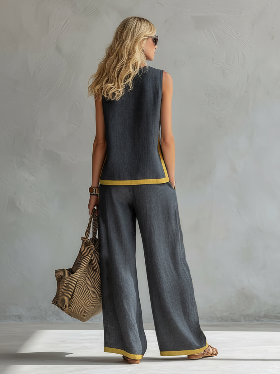 Leslie™ Elegant Linen Two-Piece Set
