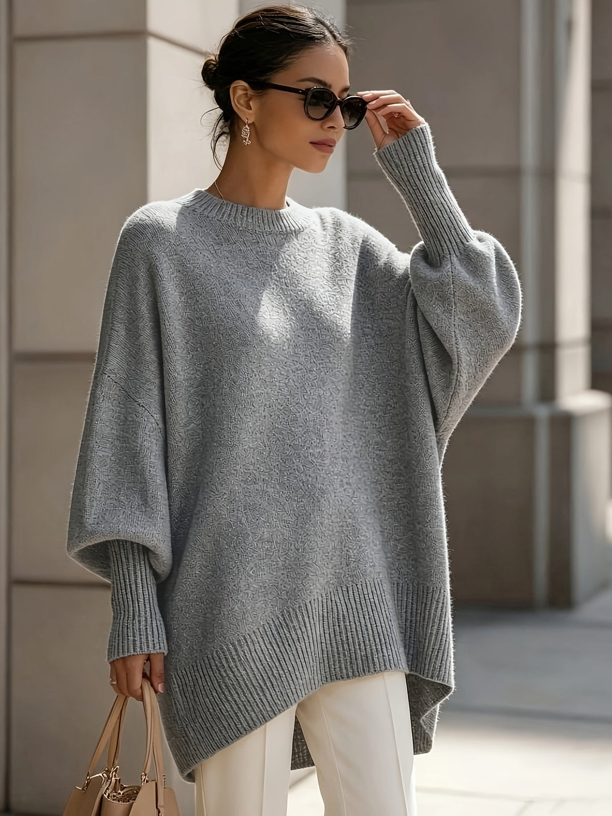 Marise Draped Sweater with Elegant Flowing Design