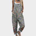 Darcy™ Grey Floral Print Overalls for Effortless Style