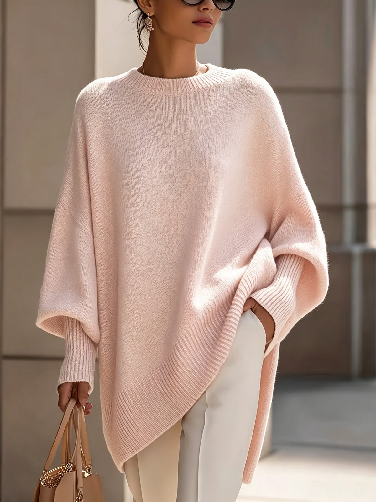 Marise Draped Sweater with Elegant Flowing Design