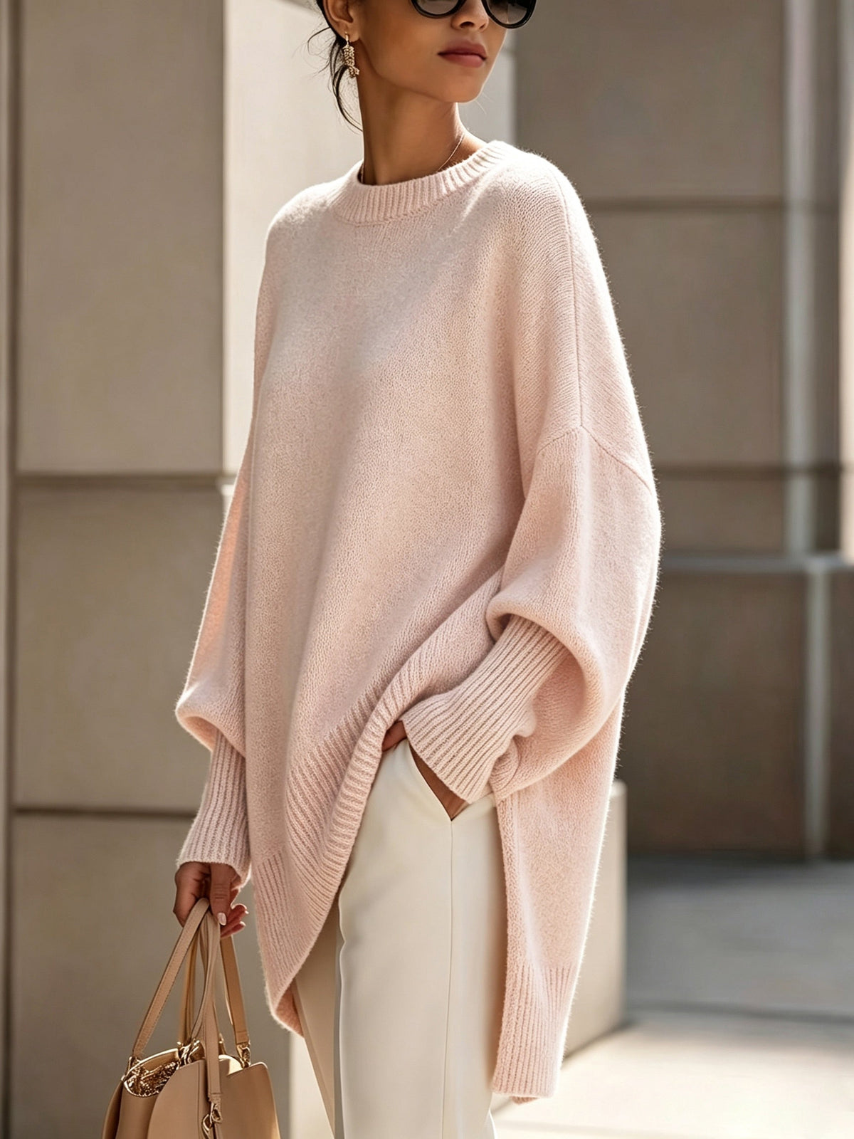 Marise Draped Sweater with Elegant Flowing Design