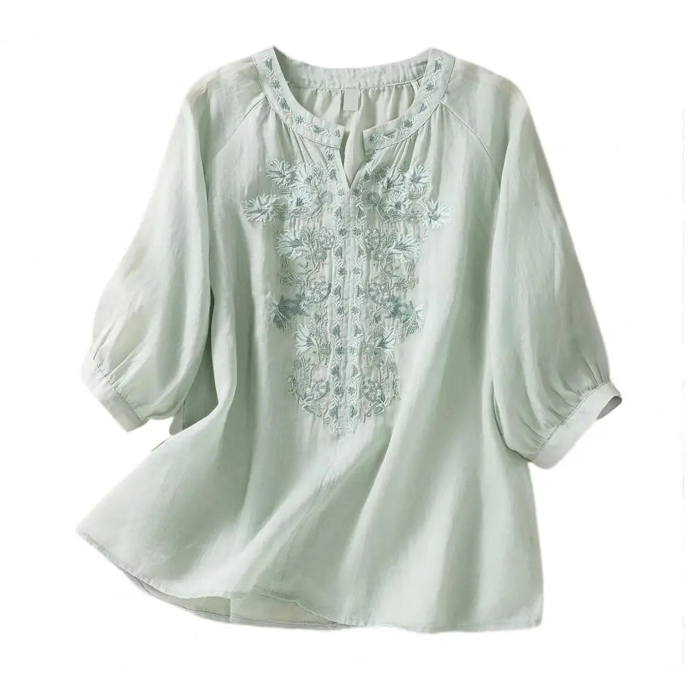 Sophie™ Floral Embroidered Cotton Blouse