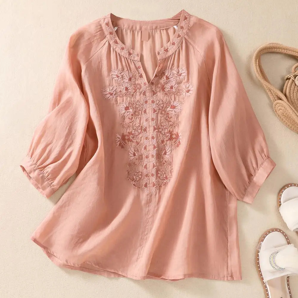 Sophie™ Floral Embroidered Cotton Blouse