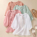 Sophie™ Floral Embroidered Cotton Blouse