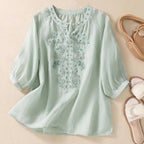 Sophie™ Floral Embroidered Cotton Blouse