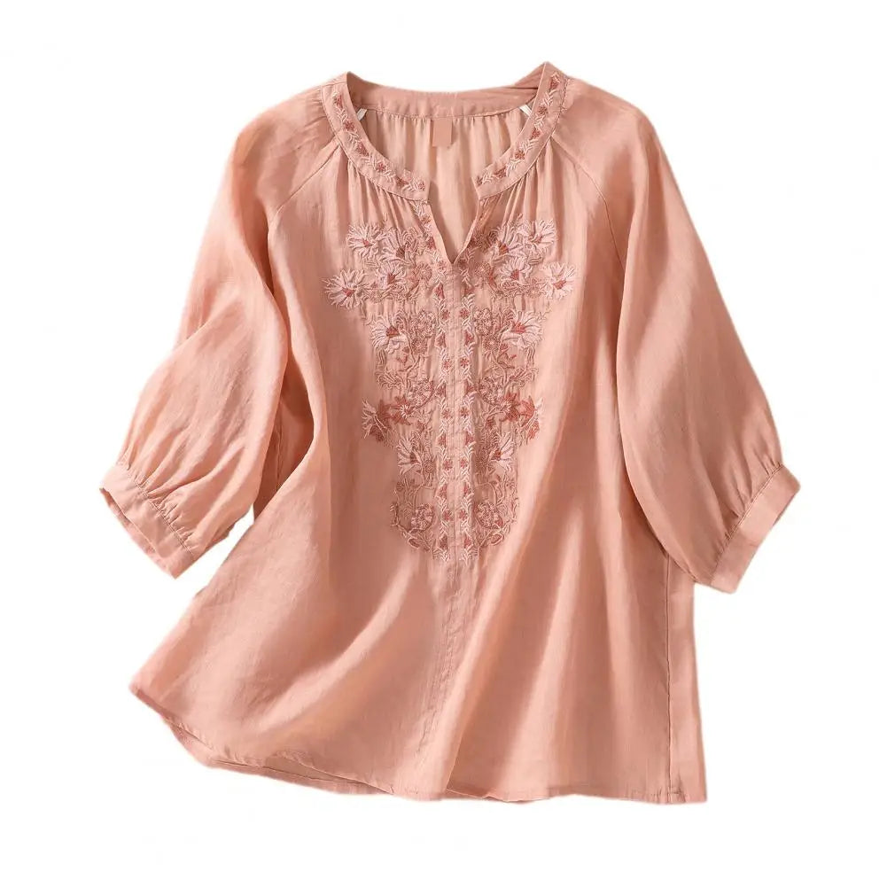 Sophie™ Floral Embroidered Cotton Blouse