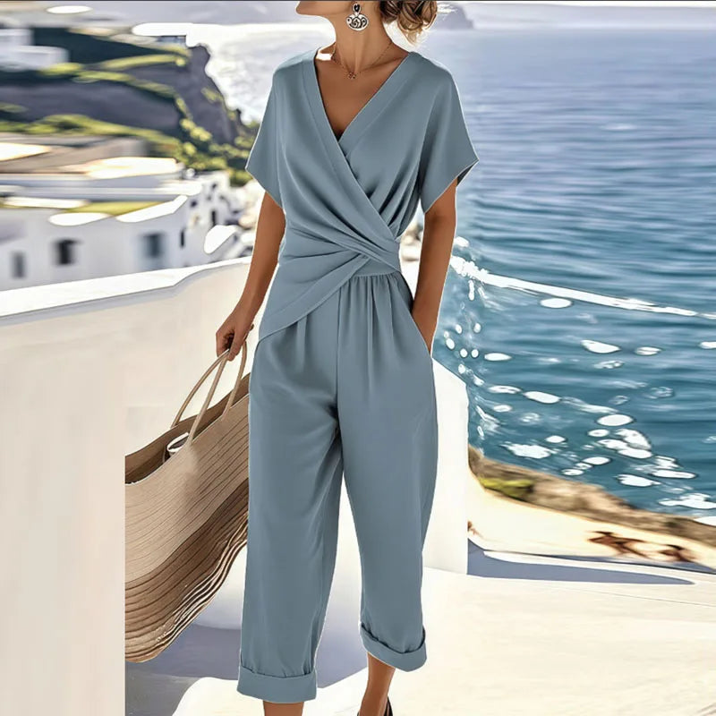 Athena™ Elegant Two-Piece Set with Flowy Top and Tailored Pants