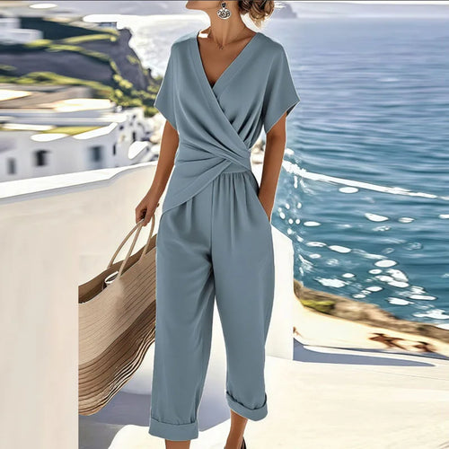 Athena™ Elegant Two-Piece Set with Flowy Top and Tailored Pants
