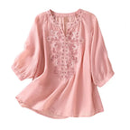Sophie™ Floral Embroidered Cotton Blouse