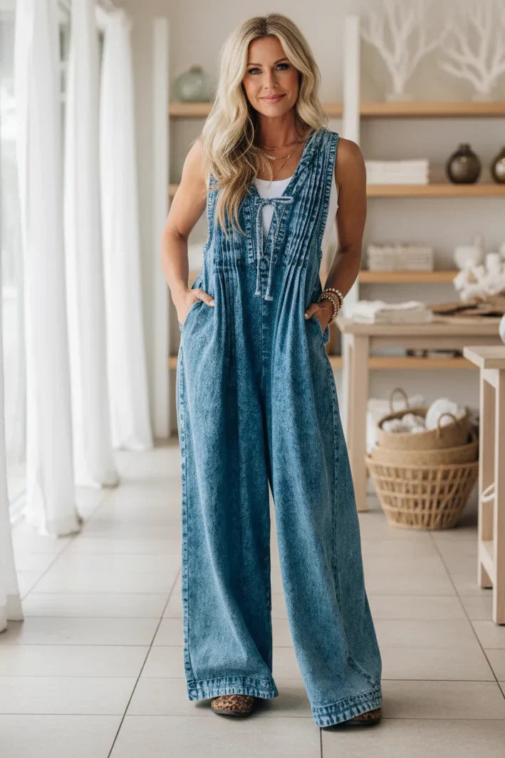 Sloanne™ Floral Print Boho Jumpsuit with Adjustable Straps