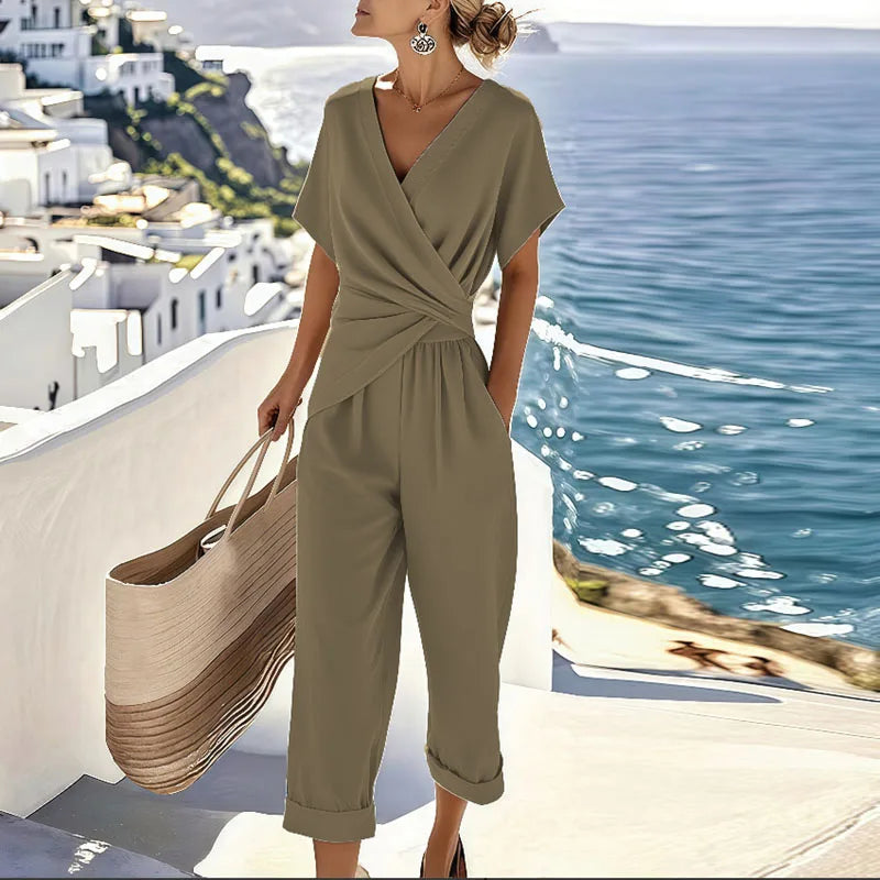 Athena™ Elegant Two-Piece Set with Flowy Top and Tailored Pants