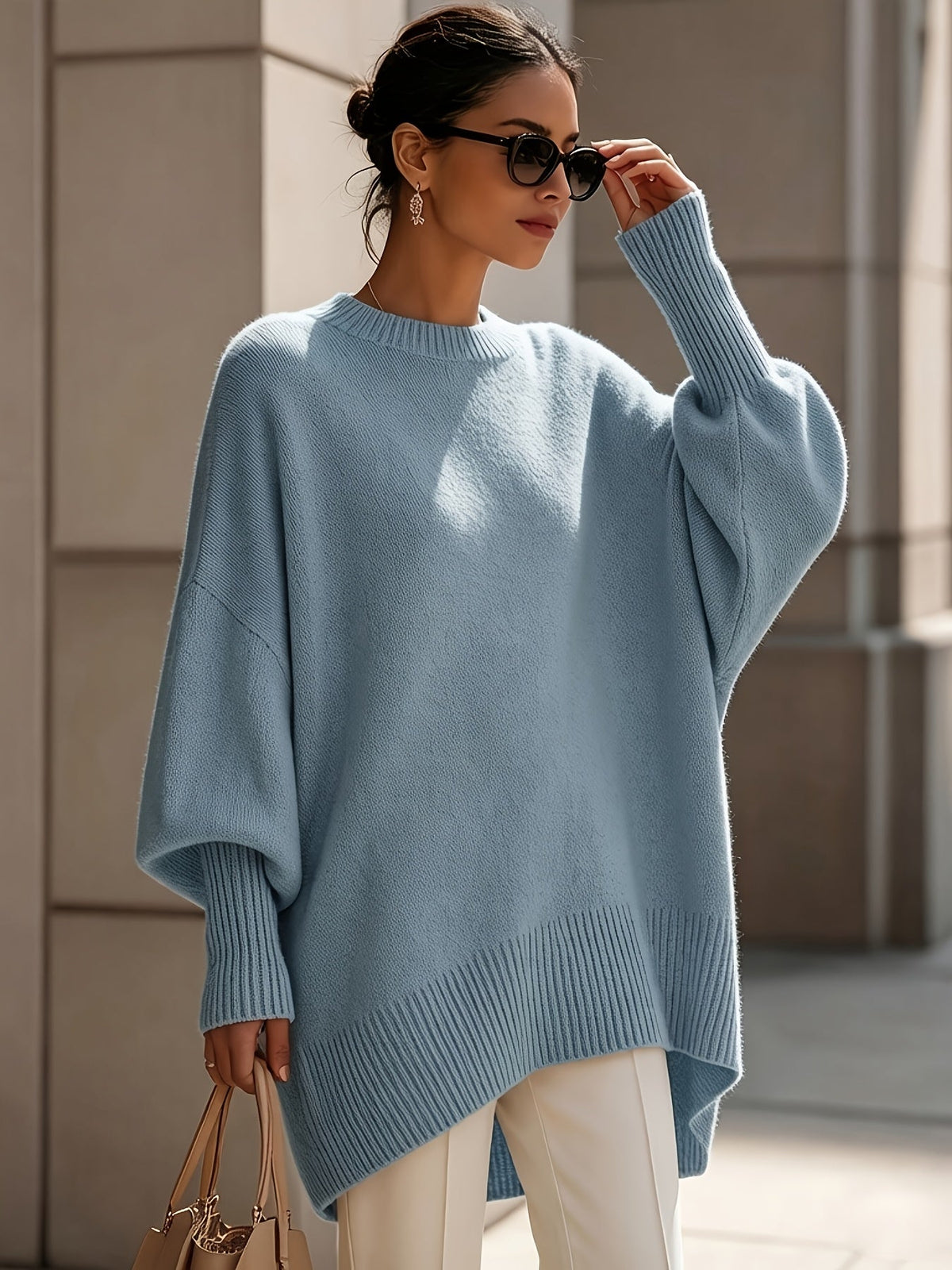 Marise Draped Sweater with Elegant Flowing Design