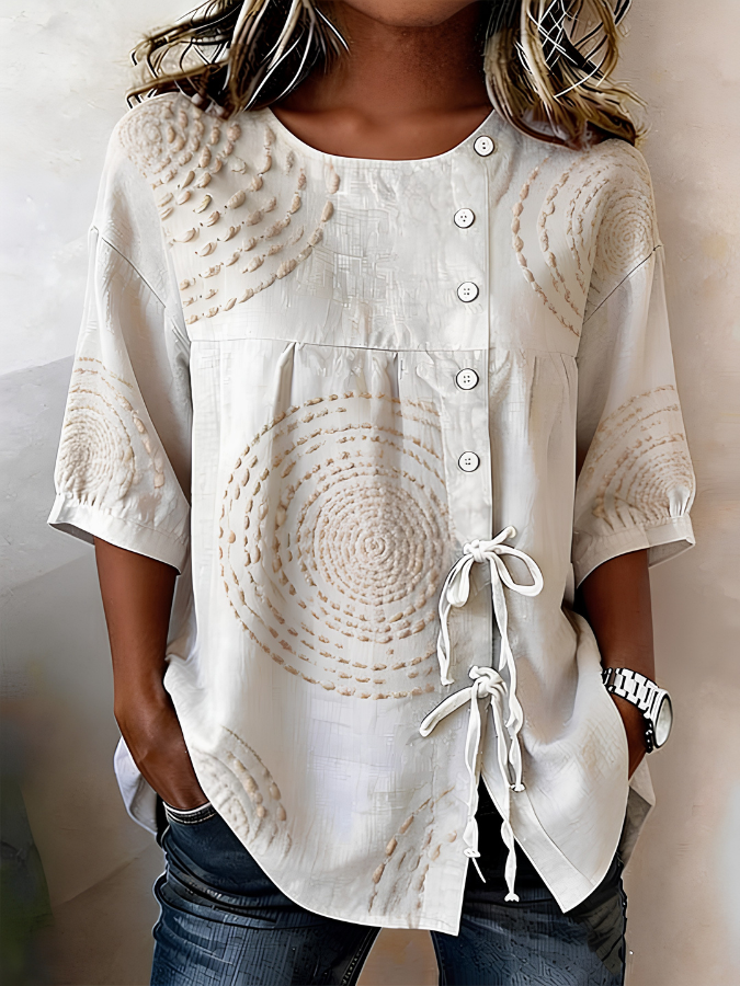 Mirabelle™ Casual Top with Embroidery