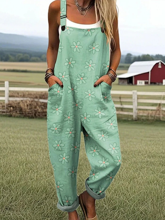 Meadow Muse Floral Print Jumpsuit with Tie Waist