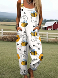 Honeybee Happy Floral Print Jumpsuit