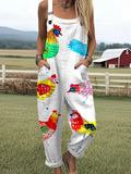 Floral Print Barnyard Bloom Jumpsuit with Adjustable Straps