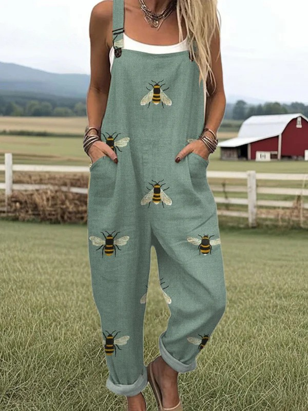 Floral Print Garden Whimsy Jumpsuit with Adjustable Straps