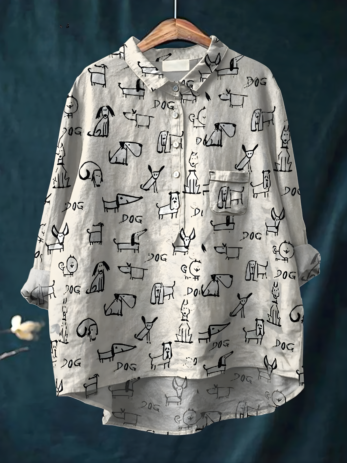 Raina™ - Adorable Dog Print Casual Shirt for Women