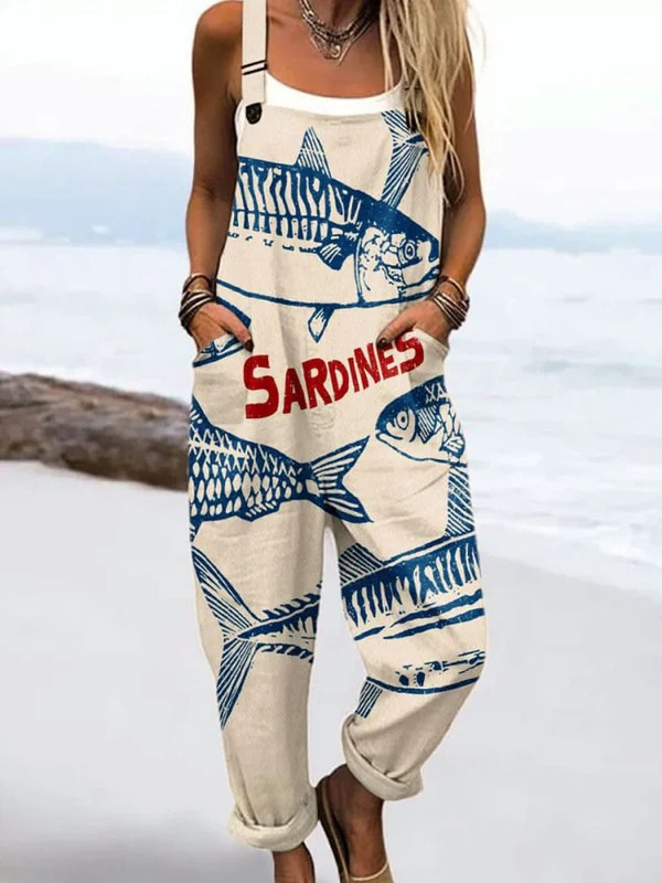 Sardine Stroll Floral Print Jumpsuit with Adjustable Straps